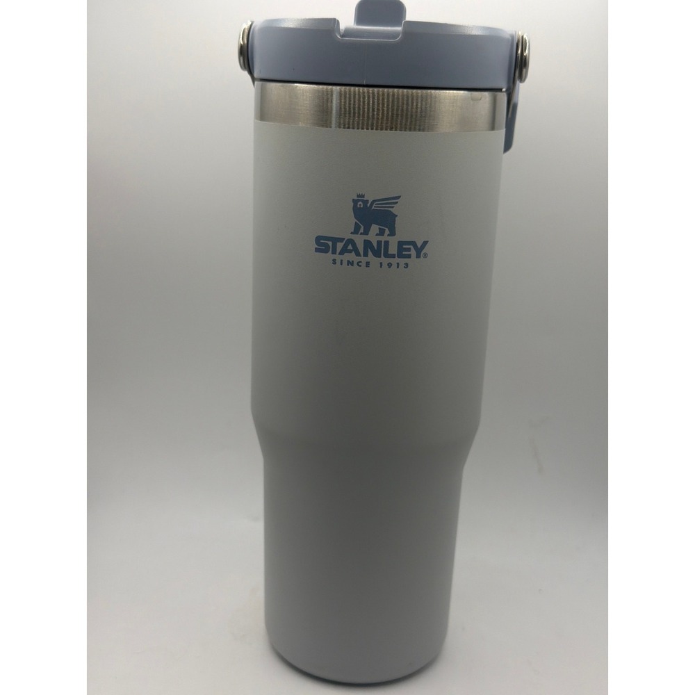 Stanley Flip Straw Tumbler with Handle 30 oz Light Blue Gray